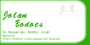 jolan bodocs business card