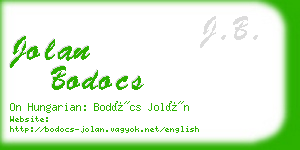 jolan bodocs business card